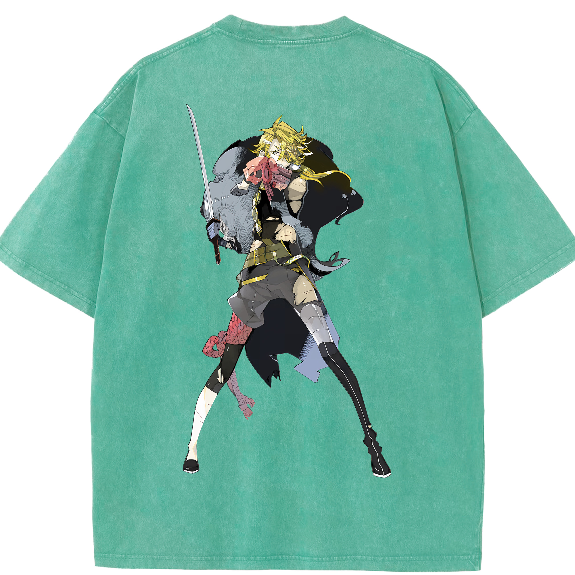 （画像用） 刀剣乱舞 Touken Ranbu 綿100% ヴィンテージ風 半袖Tシャツ（背面プリント）